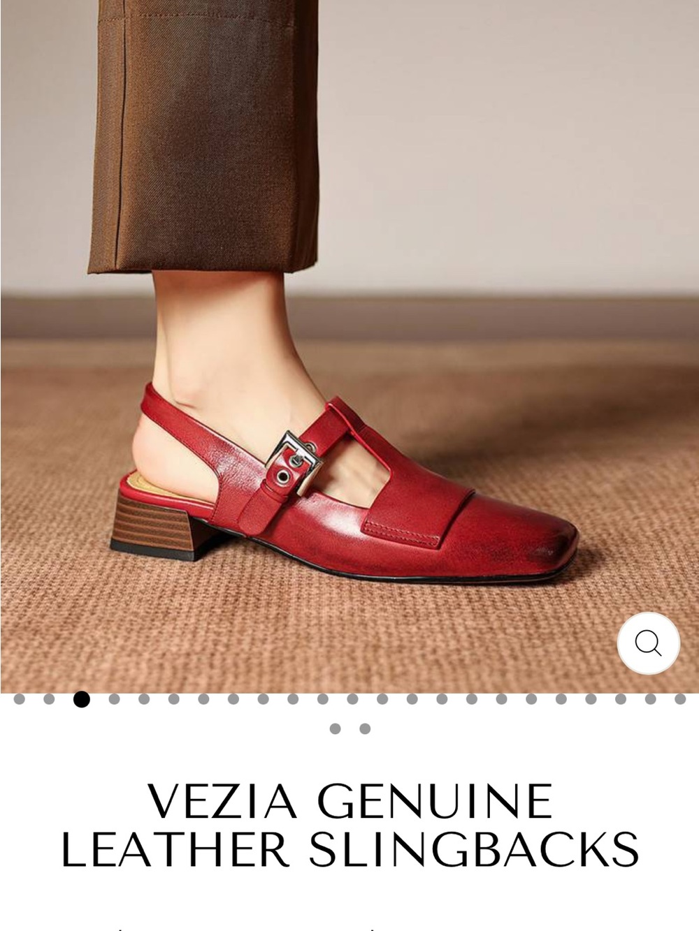 Red Leather Slingback Mules - Picture 4 of 14